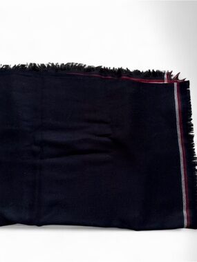 F&F Black Scarf with Red and White Trim